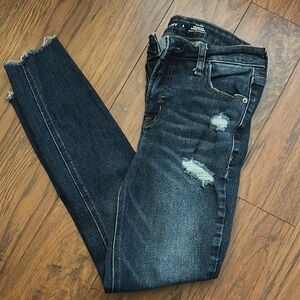 Distressed Dark Blue Women's Jeans